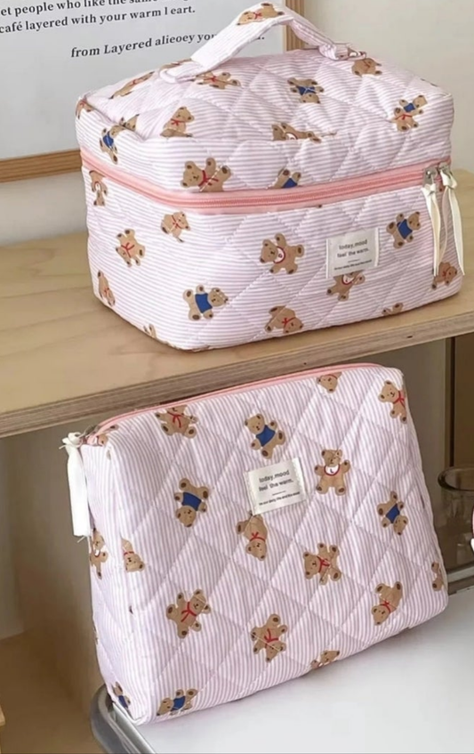 All Over Bear Printed Travel Cosmetic Travel Bag