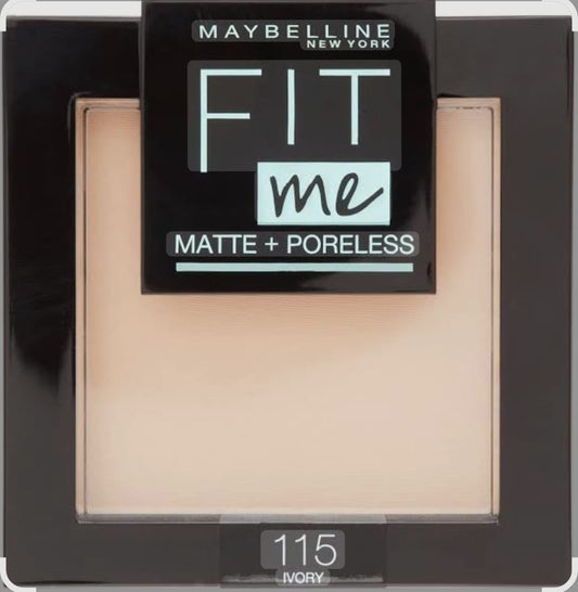 The Maybelline Fit Me Matte + Poreless Pressed Powder in shade 115 Ivory