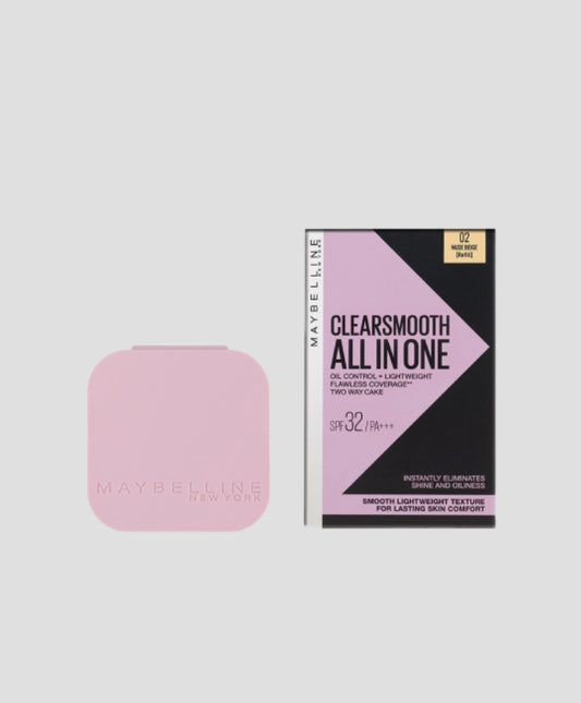 Maybelline New York Clear Smooth All In One Powder Foundation - 02 Nude