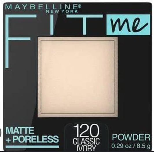 The Maybelline Fit Me Matte + Poreless Pressed Powder in shade 120 Classic Ivory