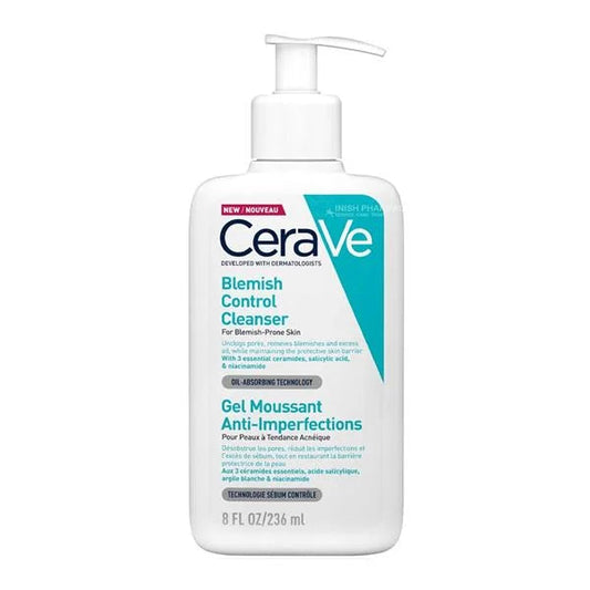 CeraVe -  Blemish Control Face Cleanser With 2% Salicylic Acid & Niacinamide For Blemish-Prone Skin - 236ml